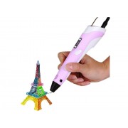 3D-ручка с дисплеем для рисования 3D Pen 2 с комплектом пластика (3 цвета) Розовая