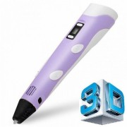 3D-ручка с дисплеем для рисования 3D Pen 2 с комплектом пластика (3 цвета) Фиолетовая