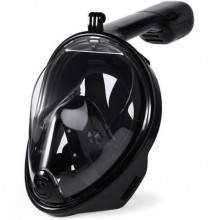 Полнолицевая панорамная маска для плавания TOPA FREE BREATH (L/XL) Черная с креплением для камеры