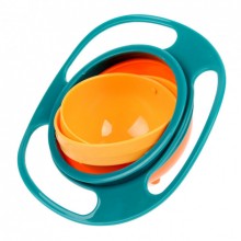 Детская тарелка-неваляшка Universal Gyro Bowl Голубой с оранжевым