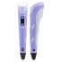 3D-ручка c экраном 3D Pen 2  с Набором Эко Пластика PLA (3 цветов) Фиолетовая (85645purple)