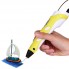 3D-ручка c экраном 3D Pen 2  с Набором Эко Пластика PLA (3 цветов) Желтая (85645yellow)