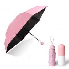 Мини зонт капсула TOPA компактный в футляре Розовый