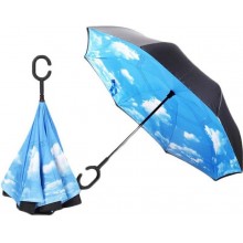 Зонт с механизмом обратного сложения зонт наоборот umbrella Небо