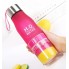 Бутылка соковыжималка для воды с фруктами H2O Water Bottle 650 мл герметичная Розовая