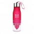 Бутылка соковыжималка для воды с фруктами H2O Water Bottle 650 мл герметичная Розовая