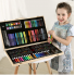 Детский набор для рисования и творчества TOPA 180 предметов в деревянном чемодане фломастеры карандаши мелки краски