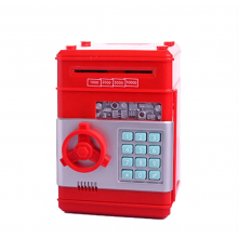 Электронная Копилка сейф с кодовым замком и купюро-приемником для бумажных денег и монет Number Bank Красная