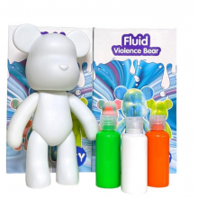 Флюидный медвежонок TOPA Punk Fluid Bear Bearbrick с красками сделай сам DIY 23 см набор для творчества Флюидный медвежонок TOPA Punk Fluid Bear Bearbrick с красками сделай сам DIY 23 см набор для творчества
