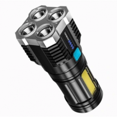 Фонарь аккумуляторный ручной TOPA F-905 4 LED с зарядкой от USB + боковым светом COB 