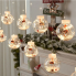 Гирлянда светодиодная штора Шарики с Дедом Морозом TOPA 200 LED 10 шаров 3 м Теплый Белый 