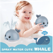 Игрушка для ванной TOPA Кит с подсветкой с фонтаном Spray Water Bath Toy Серый
