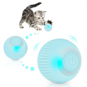 Интерактивная игрушка смарт мячик шарик TOPA для кота с подсветкой Голубой