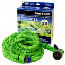 Шланг для полива Magic hose (Xhose) растягивающийся 30 метров с насадкой распылителем Зеленый