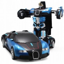 Машинка Трансформер Bugatti Robot Car Синяя с пультом