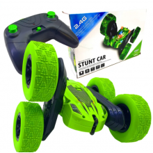 Машинка-перевертыш TOPA трюковая вездеход на радиоуправлении Stunt Car Зеленая