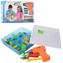 Мозаика конструктор детский набор инструментов с мозаикой с шуруповертом Creative Puzzle 4 in 1