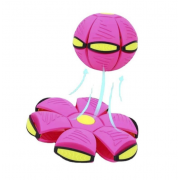 Мяч Flat Ball или летающий дискошар «нло» TOPA для игр на улице с фрисби Розовый