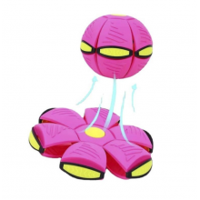 Мяч Flat Ball или летающий дискошар «нло» TOPA для игр на улице с фрисби Розовый