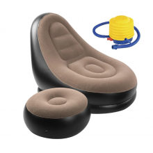 Надувное кресло с пуфиком Air Sofa с насосом