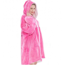 Плед толстовка с капюшоном и рукавами Huggle Hoodie оверсайз Розовый One Size Плед толстовка с капюшоном и рукавами Huggle Hoodie оверсайз Розовый One Size
