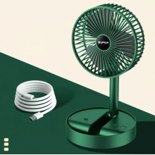 Складной мини вентилятор TOPA Портативный аккумуляторный настольный Telescopic Folding Fan USB Зеленый
