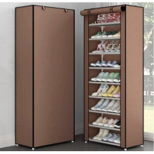 Складной тканевый шкаф стеллаж TOPA для обуви на 9 полок Compages shoes shelf T-1099 Коричневый