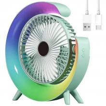 Вентилятор Ночник настольный поворотный TOPA аккумуляторный от USB с подсветкой Круглый Зеленый Вентилятор Ночник настольный поворотный TOPA аккумуляторный от USB с подсветкой Круглый Зеленый
